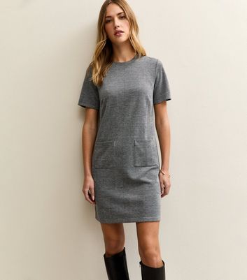 Grey Check T-Shirt Mini Dress