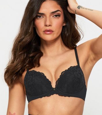 Ann Summers Black Lace Padded Plunge Bra