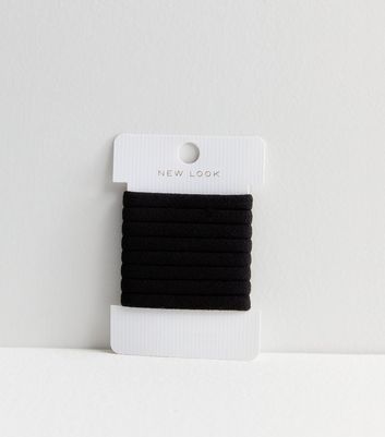 8 Pack Black Towelling Hair Bands