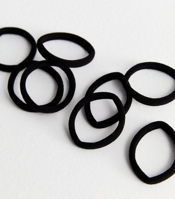 8 Pack Black Towelling Hair Bands