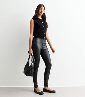 Black Leather Look Leggings 5 Black Leather Look Leggings