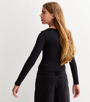 Girls Back Long Sleeve Square Neck Top 4 Girls Back Long Sleeve Square Neck Top