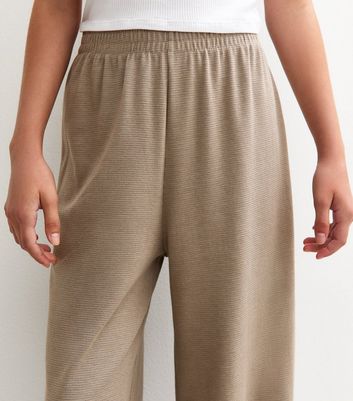 Girls Camel Waffle Texture Joggers