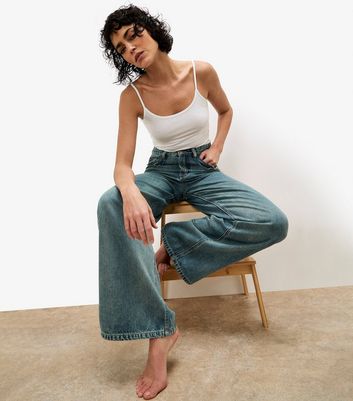 Apricot Blue Distressed Wide Leg Boyfriend Jeans 5 Apricot Blue Distressed Wide Leg Boyfriend Jeans