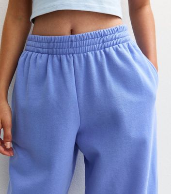 Girls Blue Oversized Cuff Joggers