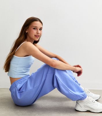 Girls Blue Oversized Cuff Joggers 3 Girls Blue Oversized Cuff Joggers