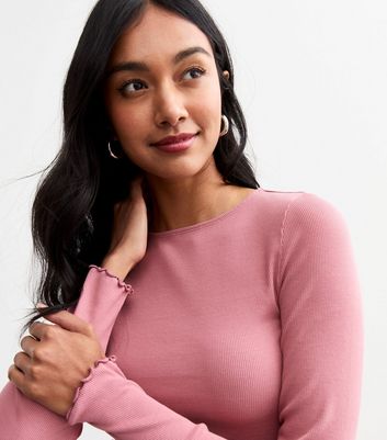 3 Pack of Multicoloured Frill Trim Long Sleeve Tops