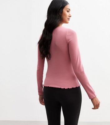 3 Pack of Multicoloured Frill Trim Long Sleeve Tops 4 3 Pack of Multicoloured Frill Trim Long Sleeve Tops