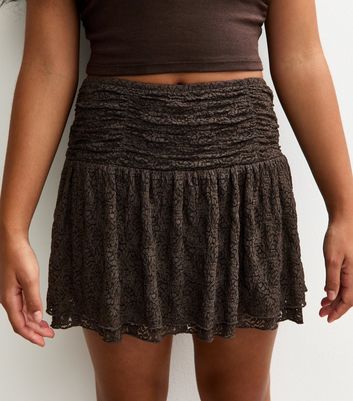 Girls Dark Brown Lace Rara Skirt 3 Girls Dark Brown Lace Rara Skirt