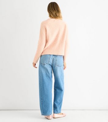 Gini London Petite Pink Textured Knit Loose Fit Jumper 4 Gini London Petite Pink Textured Knit Loose Fit Jumper