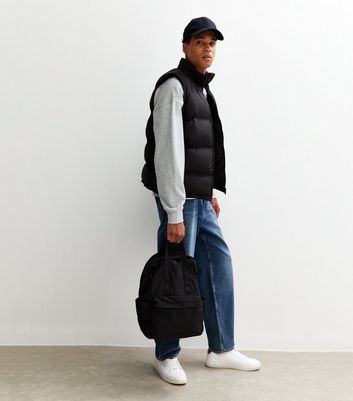Black Regular Fit Sleeveless Heatseal Puffer Gilet