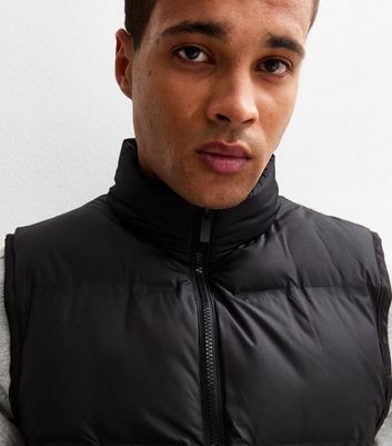 Black Regular Fit Sleeveless Heatseal Puffer Gilet 3 Black Regular Fit Sleeveless Heatseal Puffer Gilet