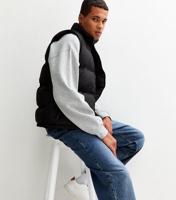 Black Regular Fit Sleeveless Heatseal Puffer Gilet 5 Black Regular Fit Sleeveless Heatseal Puffer Gilet