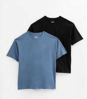 Black and Blue Pack of 2 Oversized T-Shirts