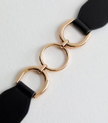 Black Circle Buckle Stretch Belt