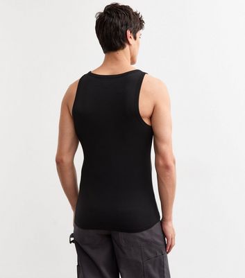 2 Pack Black Muscle Fit Ribbed Vest 4 2 Pack Black Muscle Fit Ribbed Vest