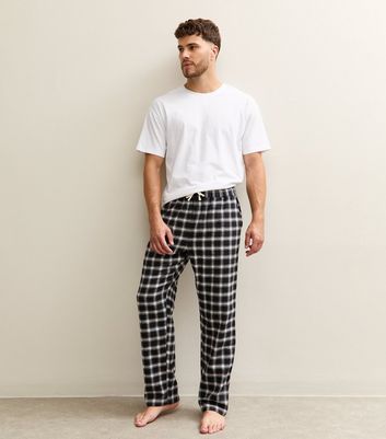 Black Regular Fit Check Pattern Pyjama Bottoms