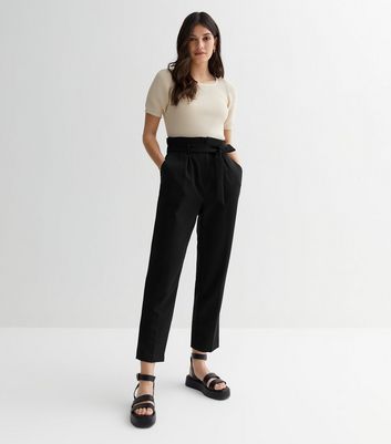 Black Belted High Waist Trousers