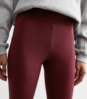 Burgundy Flared Jersey Leggings