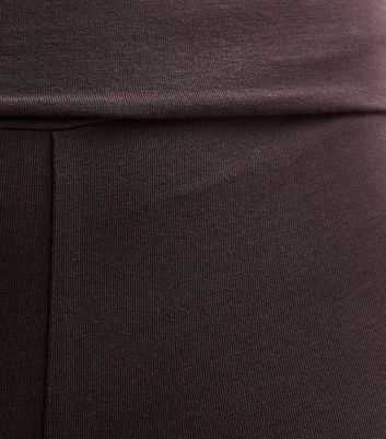 Brown Foldover Waist Kickflare Leggings 5 Brown Foldover Waist Kickflare Leggings