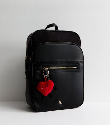 Bright Red Heart Plush Bag Charm