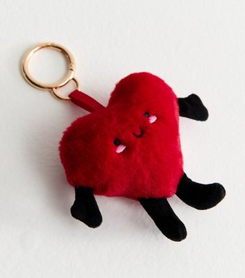 Bright Red Heart Plush Bag Charm 4 Bright Red Heart Plush Bag Charm