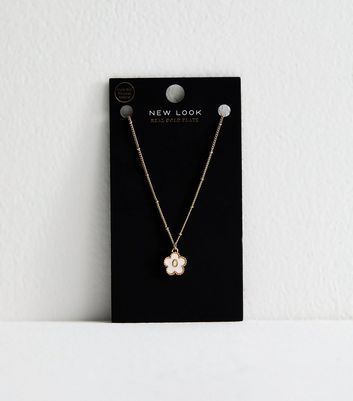 18ct Gold Plated Initial O Flower Necklace 3 18ct Gold Plated Initial O Flower Necklace
