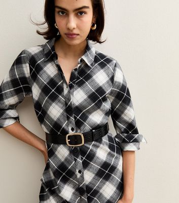 Black Faux Leather Crocodile Embossed Belt