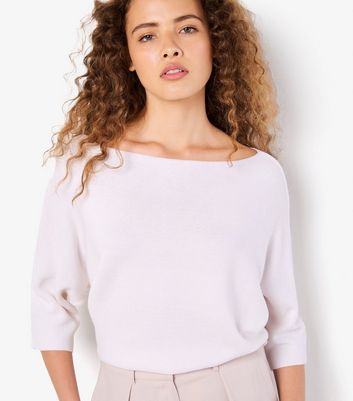 Apricot Cream Batwing Sleeve Knit T-Shirt