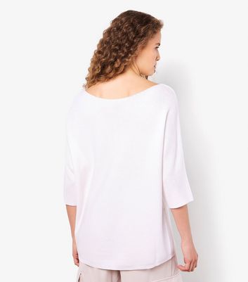 Apricot Cream Batwing Sleeve Knit T-Shirt