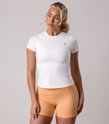 Gym King 365 White Logo Print Cap Sleeve T-Shirt