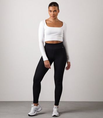 Gym King 365 White Ribbed Cropped Top