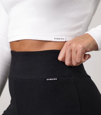 Gym King 365 White Ribbed Cropped Top