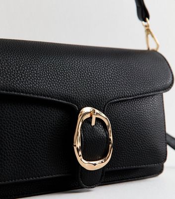 Black Buckle Flap Shoulder Bag 3 Black Buckle Flap Shoulder Bag