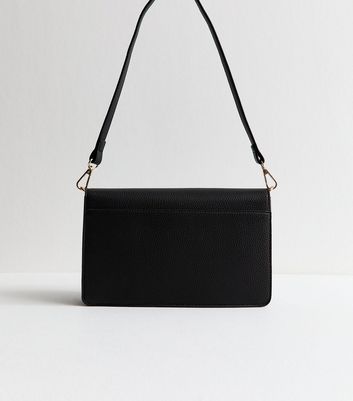 Black Buckle Flap Shoulder Bag 4 Black Buckle Flap Shoulder Bag
