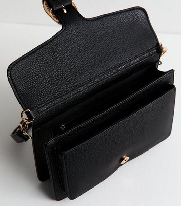 Black Buckle Flap Shoulder Bag 5 Black Buckle Flap Shoulder Bag