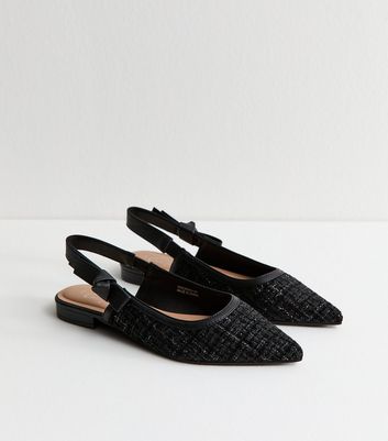 Black Boucle Pointed Flats 3 Black Boucle Pointed Flats