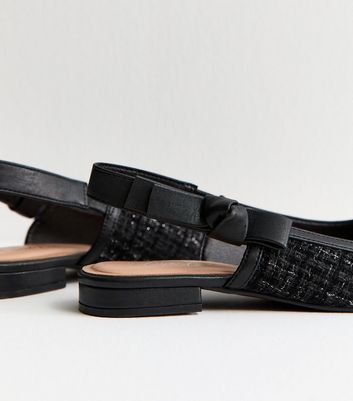 Black Boucle Pointed Flats 4 Black Boucle Pointed Flats