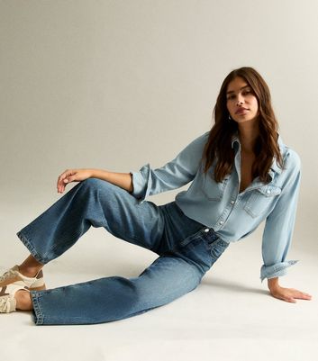 Blue Adalae High Waisted Wide Leg Jeans 4 Blue Adalae High Waisted Wide Leg Jeans