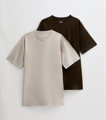 2 Pack Mink/Black Oversized T-Shirt 5 2 Pack Mink/Black Oversized T-Shirt