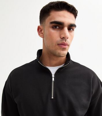 Black Regular Quarter Zip Sweatshirt