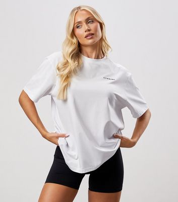 Gym King 365 White Boyfriend Fit T-Shirt