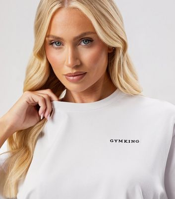 Gym King 365 White Boyfriend Fit T-Shirt 4 Gym King 365 White Boyfriend Fit T-Shirt