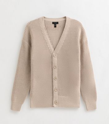 Cream Regular Fisherman Knit Long Sleeve Cardigan