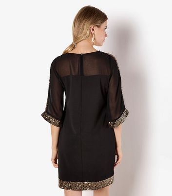 Apricot Black Kimono Sequin Sleeve Dress 3 Apricot Black Kimono Sequin Sleeve Dress