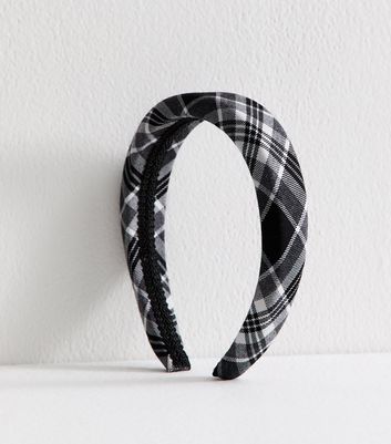 Black Check Padded Headband