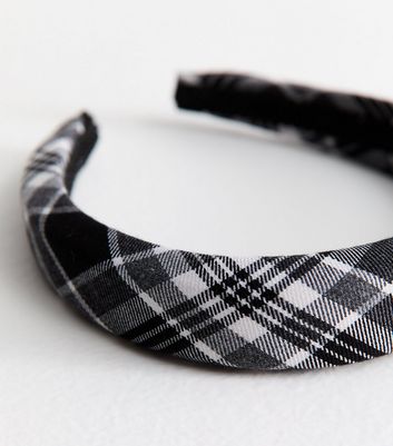Black Check Padded Headband 3 Black Check Padded Headband