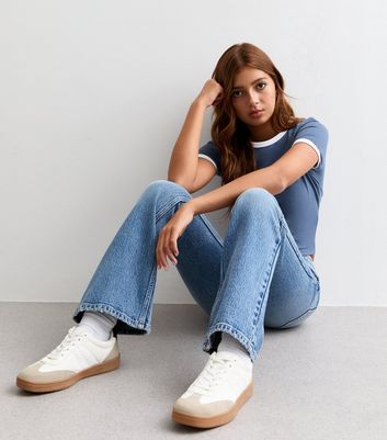 Girls Blue Denim Flared Jeans 4 Girls Blue Denim Flared Jeans