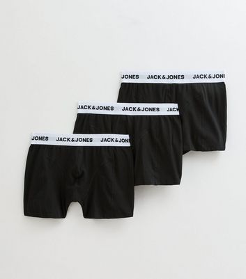 Jack & Jones Pack of 3 Black Branded Waist Boxers