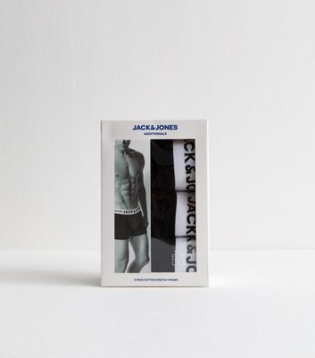 Jack & Jones Pack of 3 Black Branded Waist Boxers